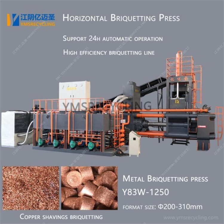 Horizontal Copper Chips Briquetting Machine